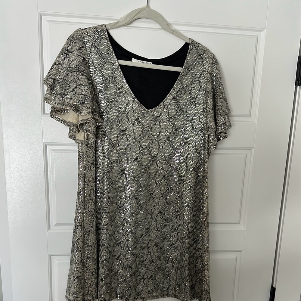 Silver Snake Print Dress